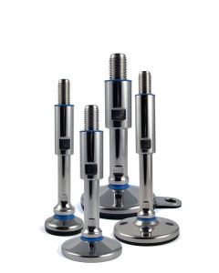 TCVF Hygienic Adjustable Machine Feet M16 x 65mm 10° articulated thread with 100mm Diameter Base: FDA, USDA, REACH, ROHS Compliant Primary Image