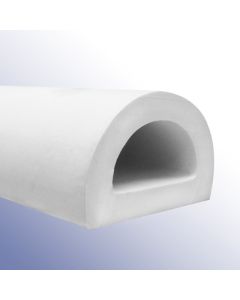 White PVC D-Fender 15m Length x 47mm Width x 28mm Height Polyvinyl Chloride (PVC) Primary Image