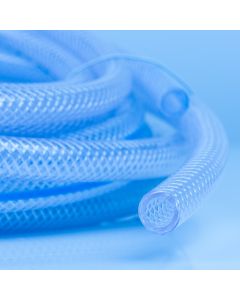 Silicone Braided Hose - 12.5mm ID x 3.2mm Wall Thickness, Platinum Cured, Translucent, 70 ShA Primary Image