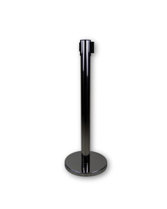 Chrome Retractable Barrier Post with 2m Red tape Primary Image