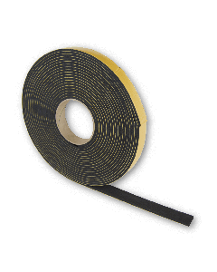 ATOMIX CR-EPDM Sponge Strip, 12mm Wide x 3mm Thick x 10m Long, Black w/Self Adhesive Backing Primary Image
