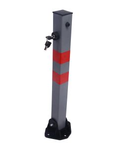Square Grey and Red Foldup Parking Barrier Primary Image