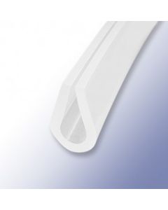 Silicone Edging U-Channel - For 5mm Plate Thickness, White, FDA, 60 ShA Primary Image