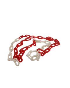 25m Length, 4mm Thick Red and White Plastic Chain Primary Image