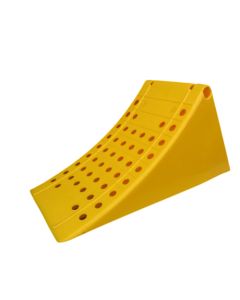 Yellow Foldable Plastic Wheel Chock 460mm Length x 200mm Width x 220mm Height - DIN Approved (DIN76051/53) Primary Image