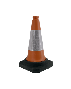 Orange and White Traffic Cone 500mm High Primary Image