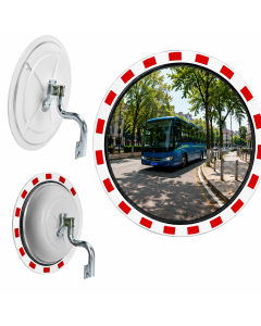600mm Diameter Premium Traffic Mirror with Rigid Pole Primary Image