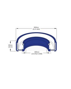 Oil Seal Type A Metric Nitrile (NBR) Single Lip 320mm ID x 360mm OD x 20mm Thick Primary Image