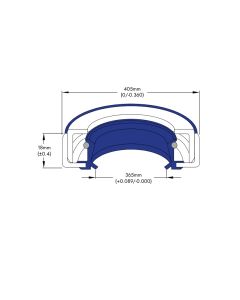 Oil Seal Type C Metric Nitrile (NBR) Double Lip 365mm ID x 405mm OD x 18mm Thick Primary Image