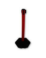 Red Retractable Barrier Post with 3m Red/White tape Primary Image