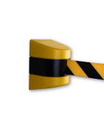 Black and Yellow Wall Mounted Retractable Barrier with 9m Black/Yellow tape Primary Image