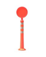 Orange and White Flexible Bollard 1m High with 200mm Diameter Round Sign Primary Image